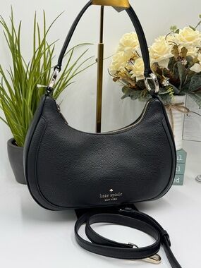 Kate Spade Leila Pebbled Leather Shoulder Bag Black